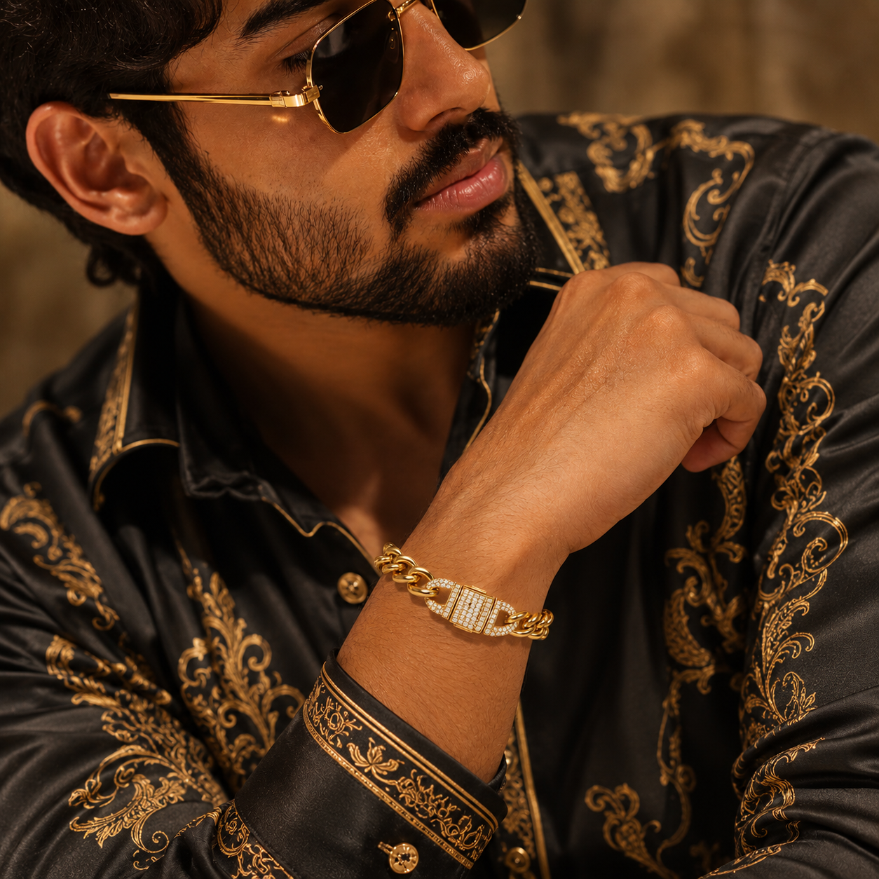 MEN'S GOLD PLATED  BRACLATE