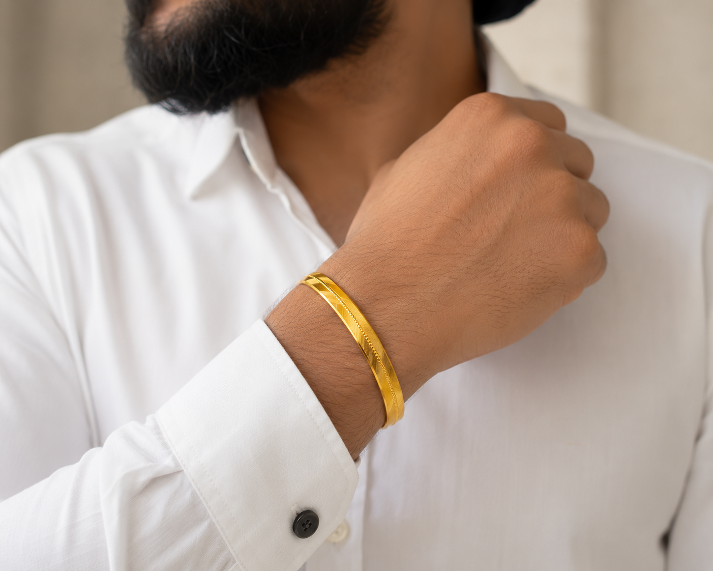 GOLD PLATED MEN'S BRACLATE (KARA)