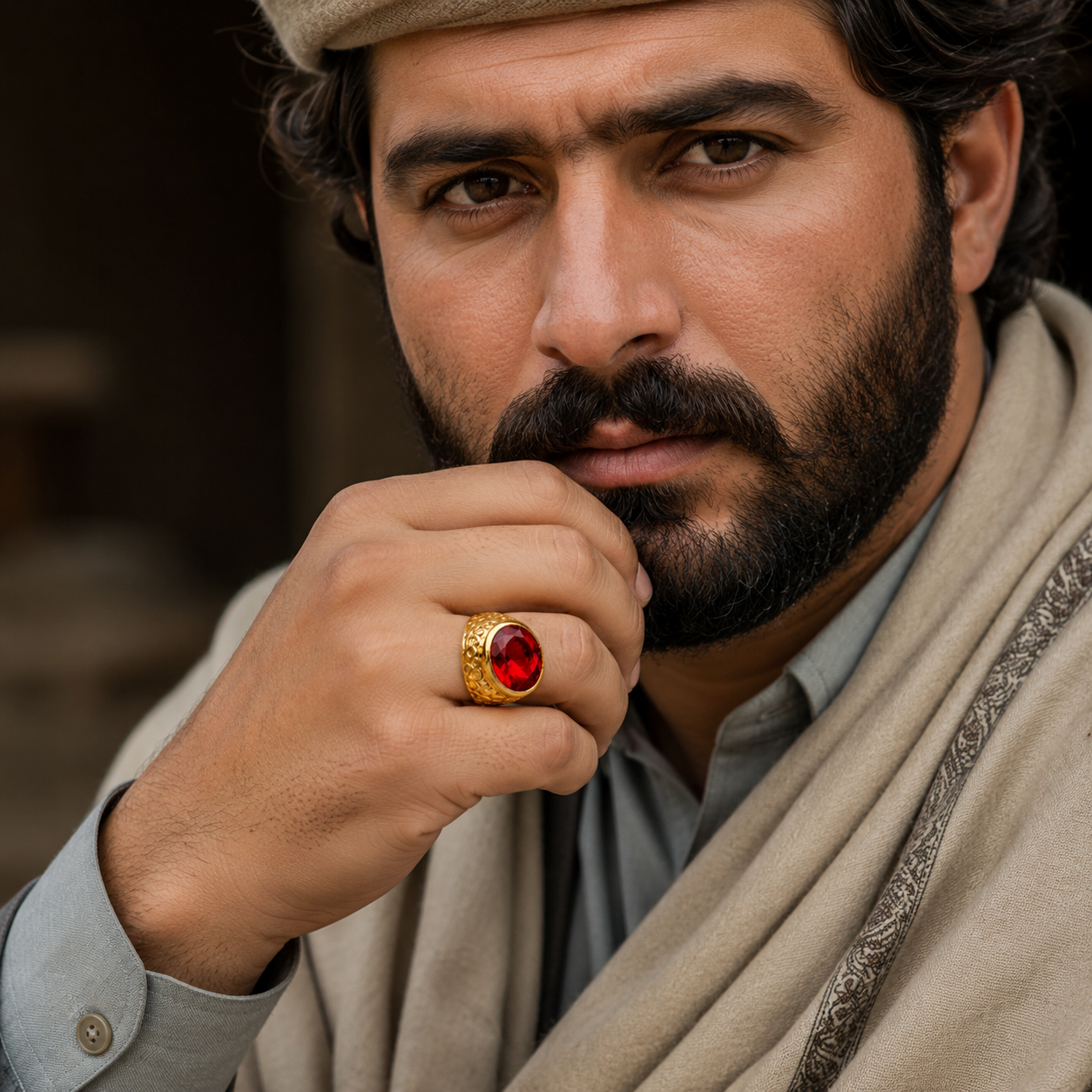 GOLD PLATED MEN'S RING