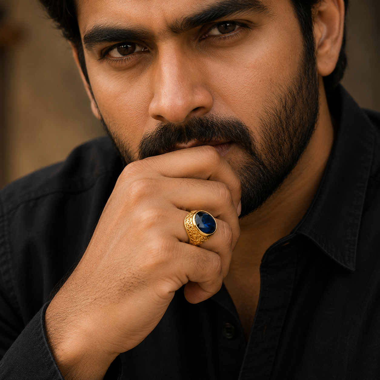 GOLD PLATED MEN'S RING