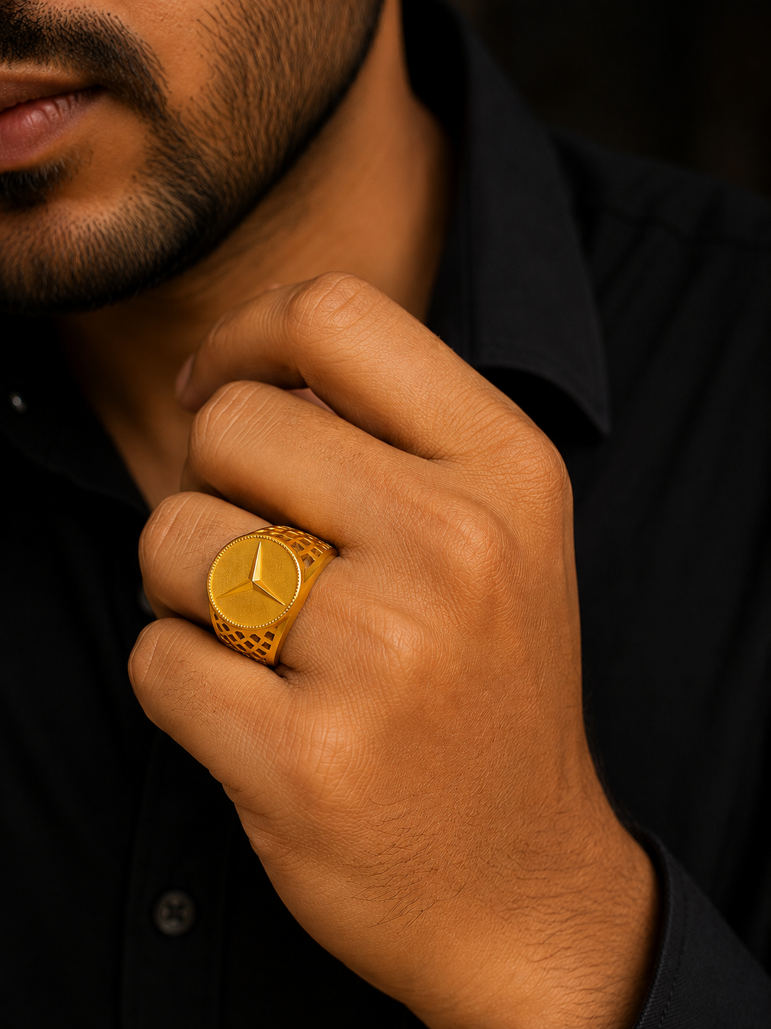 GOLD PLATED MEN'S RING