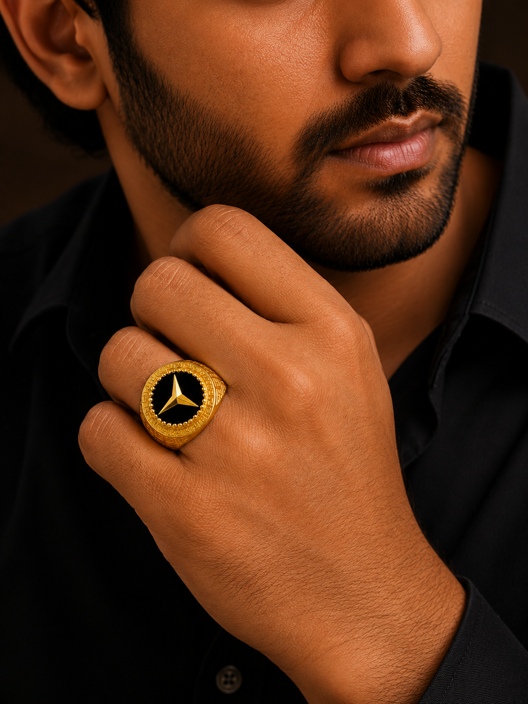 GOLD PLATED MEN'S RING