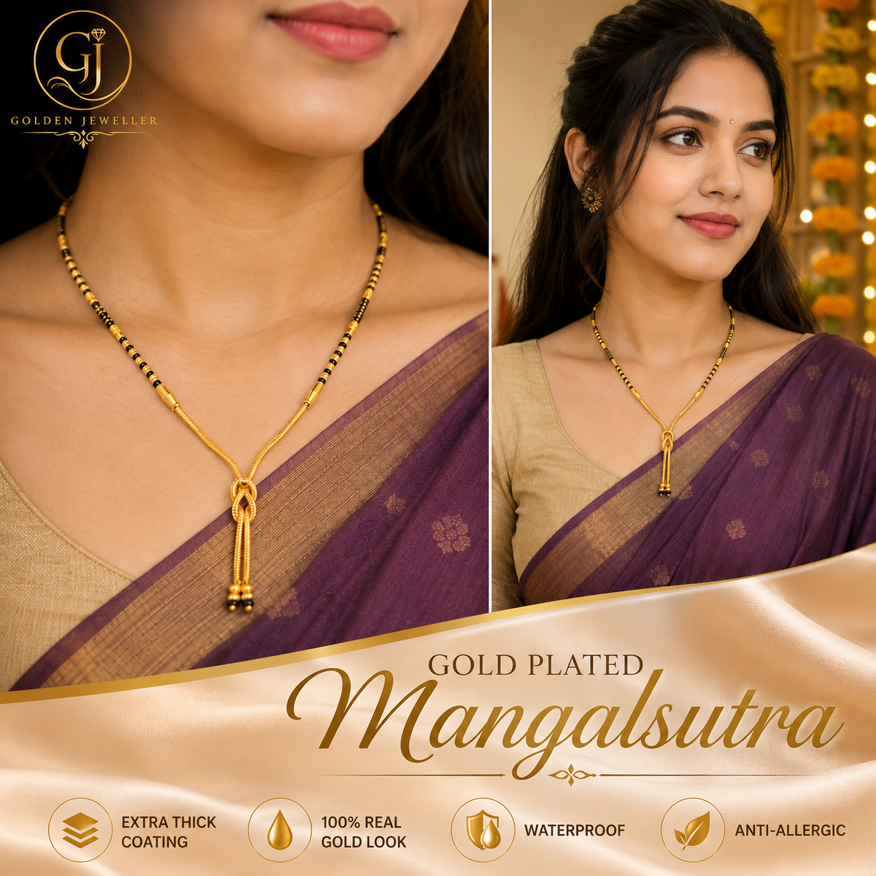 GOLD PLATED SLEEK MANGALSUTRA