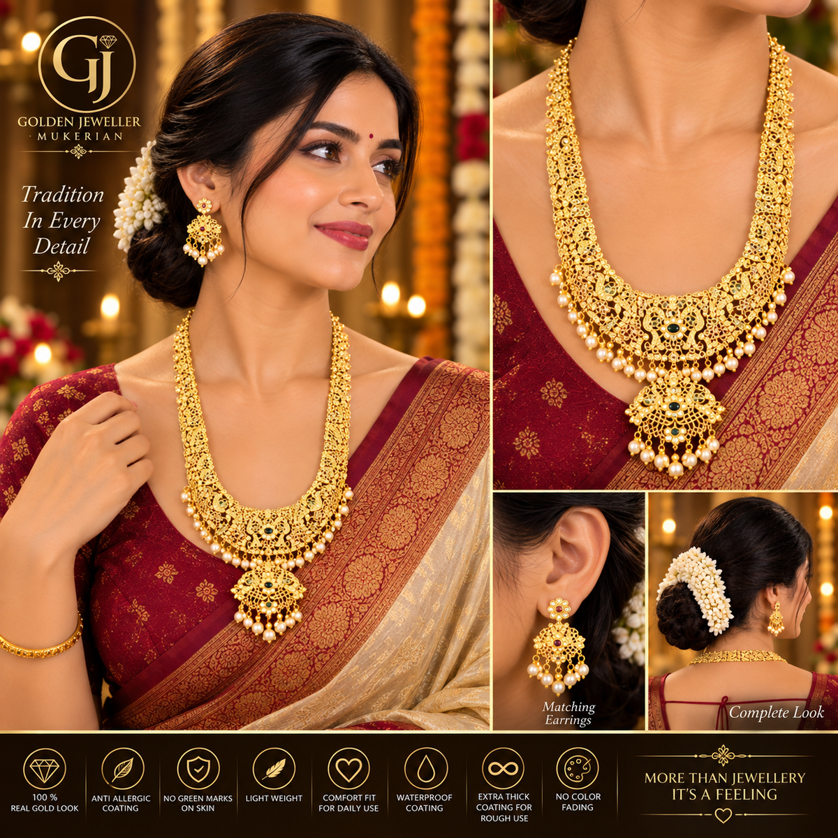 KUNDAN GOLD PLATED LONG RANIHAR