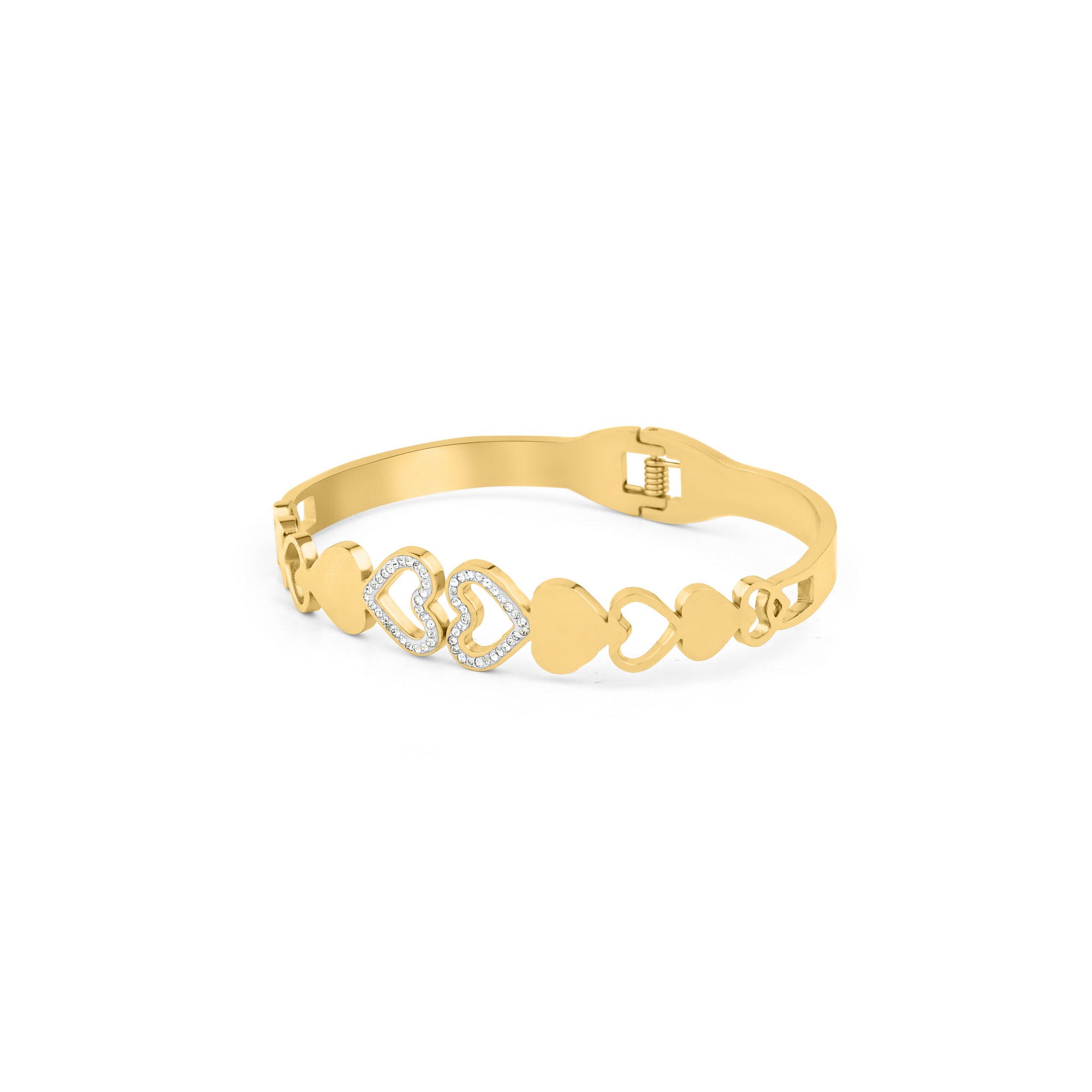 Sparkling Crystal Heart Link Bracelet