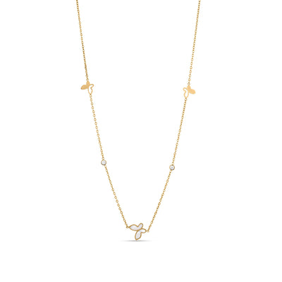 Butterfly Charm Necklace With Stones