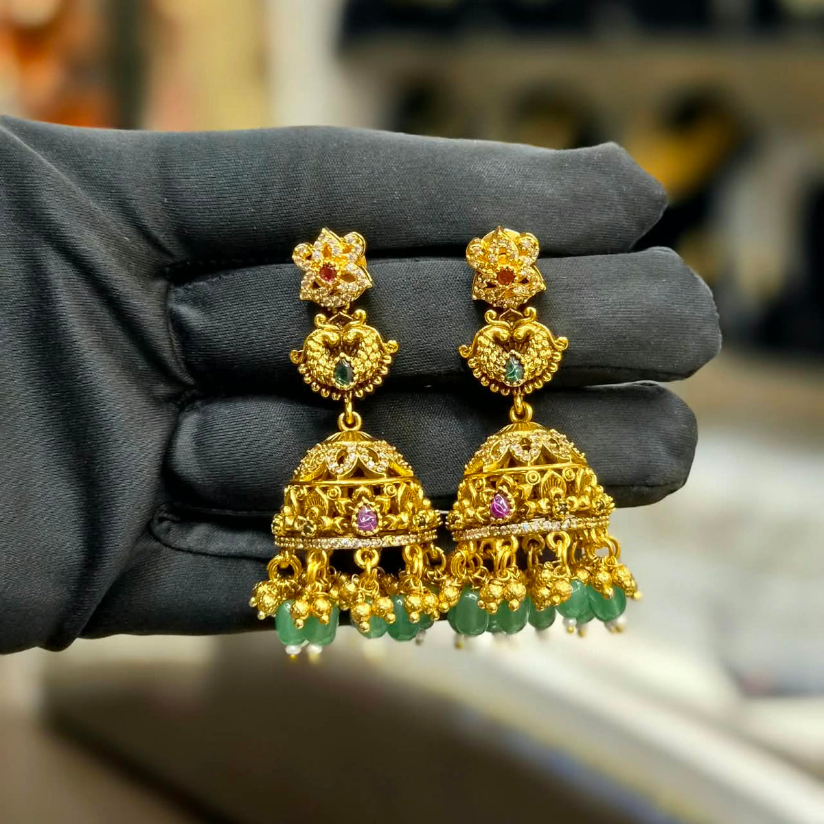 ANTIQUE GOLD PLATED LONG NECKLACE