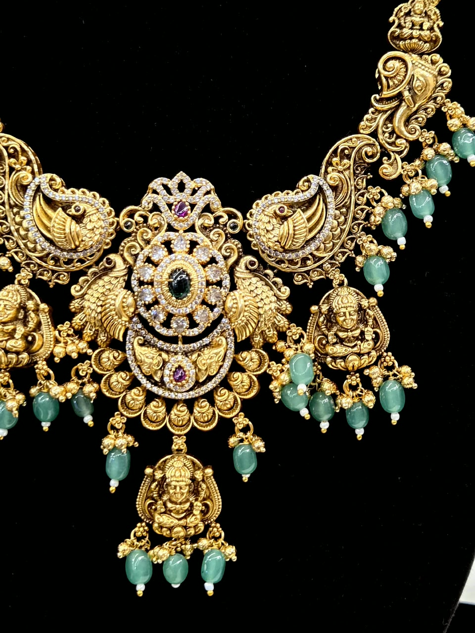 ANTIQUE GOLD PLATED LONG NECKLACE